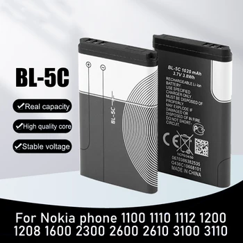 1/10db 3,7 V 1020mAh Akkumulátor BL-5C BL5C BL 5C Újratölthető Akkumulátor Nokia 2112 2118 2255 2270 2280 2300 2600 2610 3125 3230