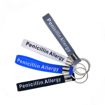 1 Db Penicillin Allergia Szilikon Csuklópánt Gravírozott Kulcstartó, Tinta Tele Szín
