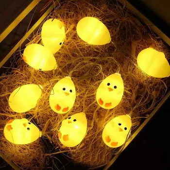 10LED Húsvéti Csibék LED String Fény Garland Tojás, Csirke Lámpa Boldog Húsvéti Party Dekoráció az Otthoni Gyerek Hálószoba