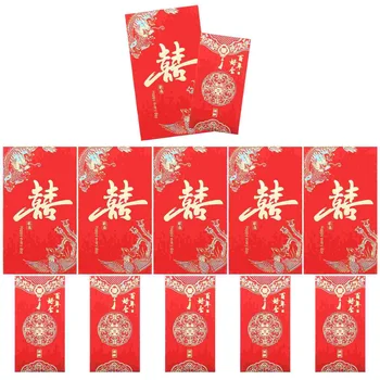 12 Db Kínai Vörös Borítékok Esküvői Pénz Jogosultja Az Ajándékot, Szívességet Pénzt Partysurname Csomag Ellátás Fesztivál