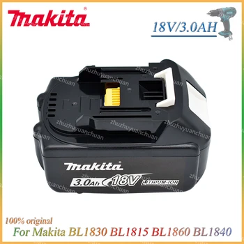 18V 3.0 Ah Makita, LED-es lítium-ion csere LXT BL1860B BL1860 BL1850original Makita újratölthető elektromos szerszám akkumulátor