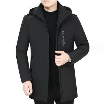 2023 Téli Férfi Kabát koreai Verzió Melegen Kapucnis Outwear Cottoned Megvastagodott Kabát Férfi Elegáns Viharkabátos Férfi Kabát