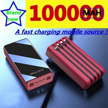 2023 Új Power Bank 100000mAh c típus Micro USB-Gyors Töltés Power Bank LED Kijelző, Hordozható Külső Akkumulátor Töltő Tabletta