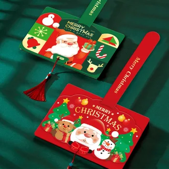 2DB Karácsonyi üdvözlőlap Rajzfilm Mikulás Kreativitás Xmas Postcar Ajándék Üres Kártya Áldás Üzenet Kártya