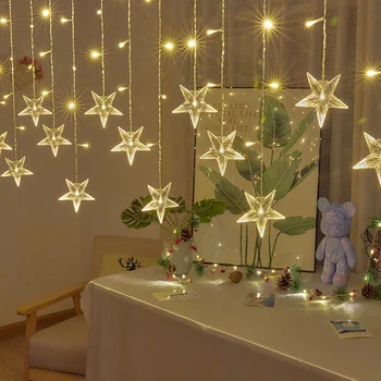3M LED String Fények Csillagok Hópelyhek Kerti Ünnep az Új Év Tündér Koszorú Karácsonyi Esküvő Party Dekoráció Karácsonyi Fények