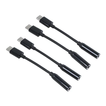 4 Csomag USB-C-3,5 Mm-es Fejhallgató Jack Adapter, C Típusú Férfi-3,5 Mm-es Női AUX Jack Sztereó Fülhallgató Átalakító