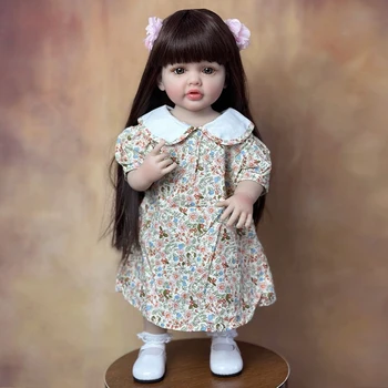 55 CM-es Reborn Babák Reális Teljes Szilikon Mini Reborn Baba Gyermek Bebe Újszülött Lány 3D Bőr Tónusát Hercegnő Baba Kisgyermek Játék, Ajándék