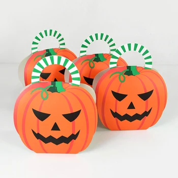 5db Halloween Tök Candy Doboz Halloween Party-ajándék Ajándék Csomagolás Doboz Gyerekeknek