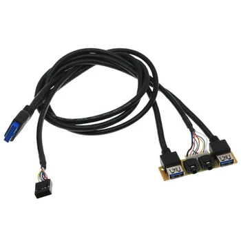 60cm Első Esetben Panel USB3.0+USB3.0+HD Audio Jack Port i/O Board+Belső Vezeték USB Keret Vonal DIY Esetben Kiterjesztését Vonal