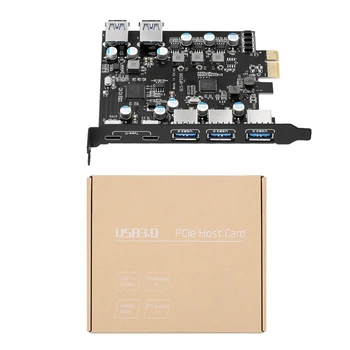 7-Port PCI-E, Hogy C Típus (2), 2 Hátsó USB 3.0 Port PCI Express Kártya Asztali PC PCI-E, Hogy USB 3.0 bővítőkártya