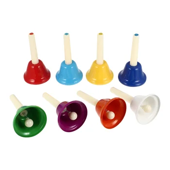 8 Db Kicsi Kéz Bell 8-hang Lecke Csengő Hangok Osztály Zene Kezét Mini Játékok Ütős Gyerekek Iskolai Handbell Zenei gyermekek
