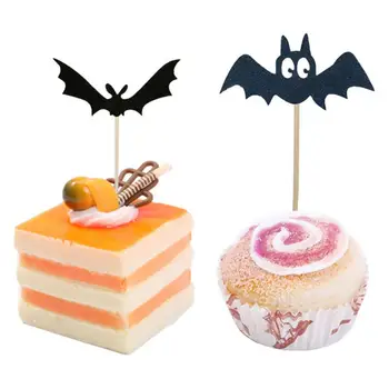 8db Halloween Bat Cupcake Toplisták Meghatározott Kísérteties Létre Légkör Torta Papír Dísz Desszert Halloween Party Sütés Dekoráció