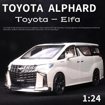 a 1/24 Toyota Elfa Miniautó modell ajtaja nyitható, hogy a hang, fény, fém die cast modell autók gyűjteménye gyermekjátékok