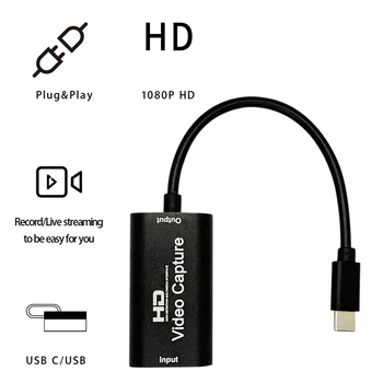 A 4K 1080P DC 5V 0.4 EGY Audio Video Capture Kártya, HDMI-kompatibilis az USB 2.0/c-Típusú Videó Játék Grabber Lemezt a Számítógép-Telefon
