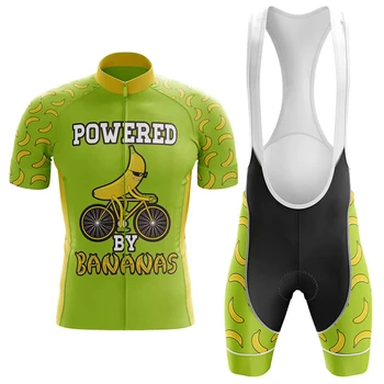 A férfiak 2023 Powered By Banán Kerékpáros Mez Meghatározott Melles Nadrág Öltöny Kerékpár Viselni MTB-Downhill Országúti Kerékpár Készletek Ruházat