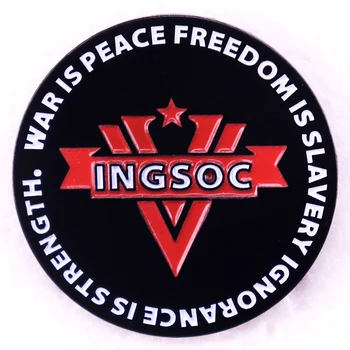 A Háború Béke, A Szabadság Szolgaság A Tudatlanság: Erő Jelvény Disztópikus Fikció 1984-Zománc Csapok Bross Ékszerek, Kiegészítők