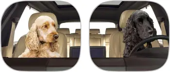 A kutyák Nyomtatás Autó Szélvédő Nap Árnyékban 2 db Összecsukható Kocsi Ablakon Napernyő Napellenző Protector Blokkolja az UV Sugarak Automatikus Belső