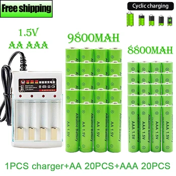 AA AAA Battery2023New 1.5 VRechargeableBattery AA9800MAH AAA8800MAH a Töltő LED Zseblámpa Flashlightorelectronicdevices