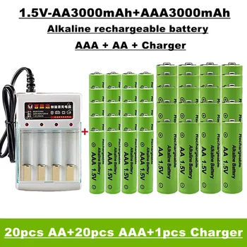 AA+AAA újratölthető alkáli elem, 1,5 V, 3000mAh, alkalmas távirányító, játék, órák, rádiók stb.