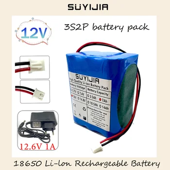 Akkumulátor 18650 Lítium Újratölthető Li-Ion Akkumulátor 12V 3S2P 7000mAh W/ 3A BMS Biztonsági Erő a Kamera, Monitor, Bluetooth GPS