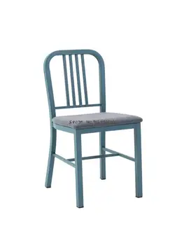 Amerikai haditengerészet szék kovácsoltvas szék étterem szék étkező szék egyszerű high-end bőr acél váz étkező szék szállítás