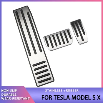Autó Pedálok Tesla Model S-Modell X 2016 - 2020-Gáz Tüzelőanyag-Fék lábtartó Pedál Párna, Szőnyeg Fedél Tartozékok Alkatrészek
