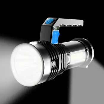 Az újratölthető LED-es Zseblámpa COB Oldalon Light Hordozható Fáklya Kemping Lámpás 4 Fényerő Erős Lámpa Hosszú távú