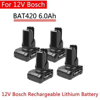 Bosch 12V 6.0 Ah Li-ion BAT420 Csere Akkumulátor Bosch BAT411 BAT412 BAT413 BAT414 10,8 V-os Akkumulátor Vezeték nélküli Szerszámok