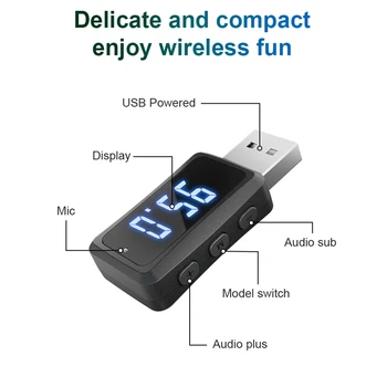 Carbluetooth 5.3 FM02 Adó-Vevő Kezét Ingyenes Hívás Mini USB Tápegység Autóskészlet Autó Vezeték nélküli Audio autórádió Tartós