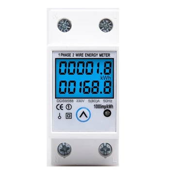 Din Sín egyfázisú Fogyasztásmérő Reset Reset Nulla Feszültség Áram Fogyasztás Számláló Digitális Wattmeter AC230V