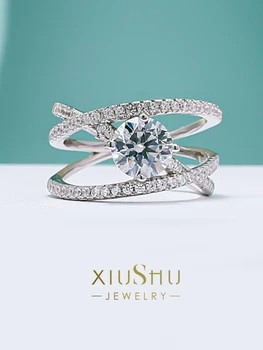 Divat, Luxus 925 Ezüst Kis Sokoldalú Mesterséges Gyémánt Gyűrű Magas Szén-dioxid-Gyémánt Gyűrű Napi Ajándék Új Stílus