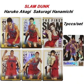 DIY SLAM DUNK 7db/set Anime gyűjtemény kártya, társasjáték, kártya játékok Haruko Akagi Sakuragi Hanamichi Flash kártya Karácsonyi ajándék