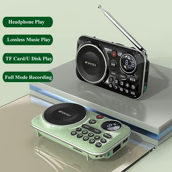 FM Rádió Bluetooth 5.0 Hangszóró Hordozható Mini Rádiós Idősek HiFi TF/USB MP3 Lejátszó Támogatja a Számviteli Fejhallgató Játszani