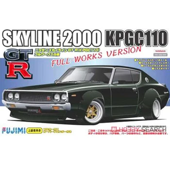 Fujimi 04671 Statikus Összeszerelt Autó Modell 1/24-es Nissan KPGC110 Skyline2000 GT-R-Autó Modell Készlet