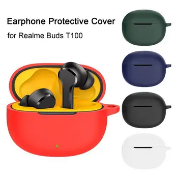 Fülhallgató Esetében Realme Rügyek T100 Vezeték nélküli Bluetooth-kompatibilis Fülhallgatót Védő tok, Szilikon, Lágy Védelem Fülhallgató Borító