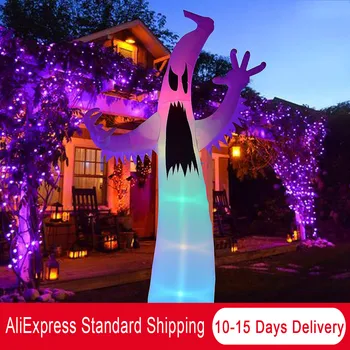 Halloween Felfújható 12FT Szellem LED RGB Szín Változó Fény Beltéri Kültéri Udvar, Kerti Parti Dekoráció