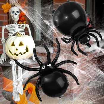 Halloween Lufi Dekoráció Pók Alumínium Fólia Lufi, Felfújható Pók Játékok Halloween Party Ballon Dekoráció Játék