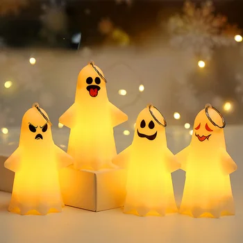Halloween Mini Hordozható Tök Lámpás Szellem Fesztivál Gyerekek Ajándék LED Dekoráció Otthon Lóg a Halloween Dísz 2023