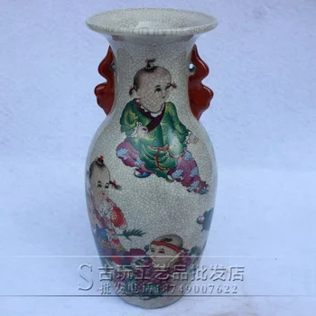 Haza antiquesMing valamint a Qing-dinasztia kerámia porcelán ornamentsMaking kézműves gyerek játék, kép, váza