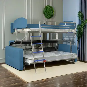 Helytakarékos multifunkciós szövet összecsukható fém kanapé, emeletes ágy, beltéri nappali, hálószoba bútorok