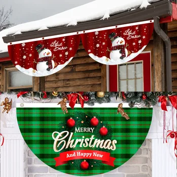 Karácsonyi Kültéri Ventilátor alakú Zászló Banner Karácsonyi Dekoráció az Otthoni 2023 Cristmas Csepp Dísz Xmas Navidad Ajándék Új Év 2024