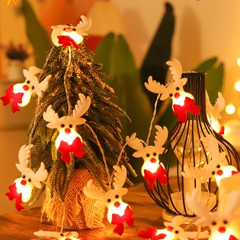 Karácsonyi Meleg Fények String Mikulás Elk Hóember Karácsonyi Ünnepi Dekorációs Led Lámpák Hangulatú Díszek