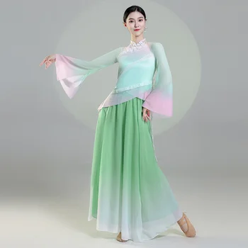 Klasszikus tánc előadás ruhái az elegáns képzés ruhák Tánc Kínában repertoár népi tánc rajongói tánc Yangge teljesítmény