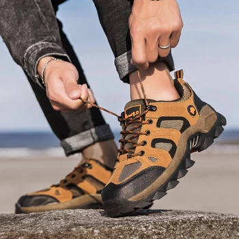 Korea Unisex túrabakancs Férfi Anti-collision Hegymászó Cipő Csipke Szabadtéri Női Hegymászó Trekking Pár Cipők