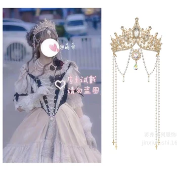 Korona LOLITA gyöngy princess tiara lány cosplay hercegnő tartozékok Japán édes Lolita tartozékok