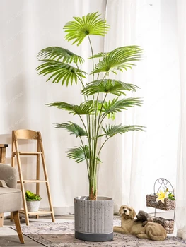 Kínai Rajongó Palm Rajongó Napraforgó Palm Bonsai a Földön Zöld Növény, Cserepes Hamis Fák Növény Belső Dekoráció