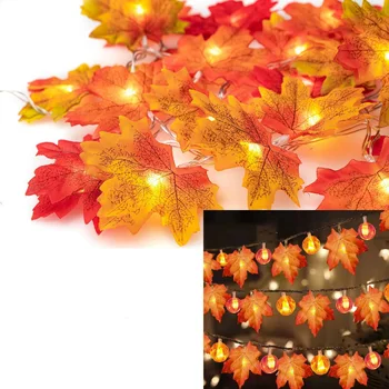 LED String Maple Leaf Színes Fények Hálaadás Őszi Betakarítás Karácsonyi Díszítő Világítás