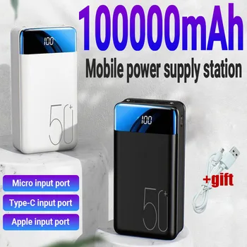Legújabb Szuper Valódi Gyors Töltés 100000mah Power Bank Nagy Kapacitású Mobil Power Univerzális 5v2.1a a Gyors Töltés