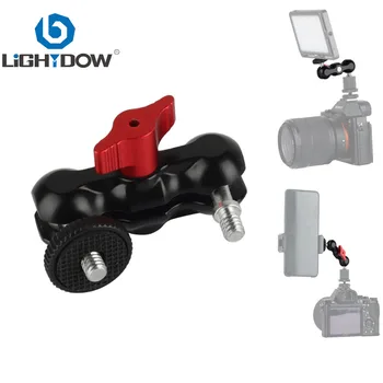 Lightdow 1/4 hüvelyk Csavar Alumínium Ötvözet Magic Ball-Hegy Karját Monitor DSLR Fényképezőgép-Állvány Ballhead Kettős Labda Fejét Adapter
