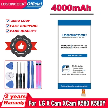 LOSONCOER 4000mAh BL-T23 Akkumulátor LG X Cam X-Cam K580 K580Y F690 K580DS Csere Telefon Akkumulátor raktáron